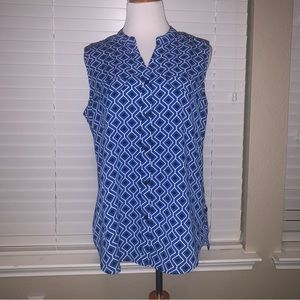 Notations Sleeveless Patterned Blouse